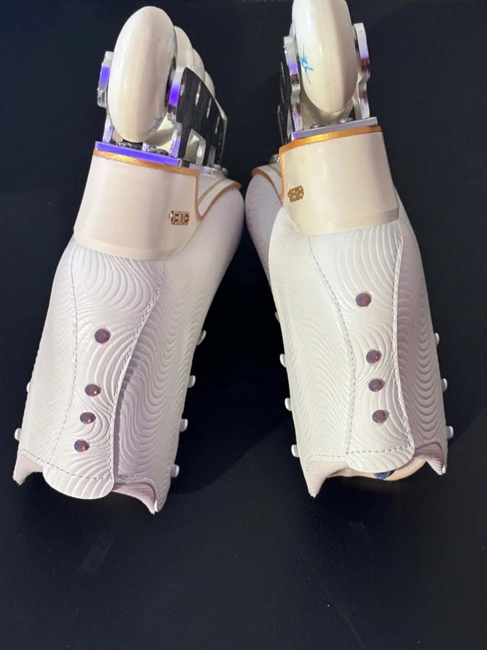 EDEA WAVE White Artistic Off Ice Skates with Purple Laces & Swarovski Crystals - Picture 6 of 16